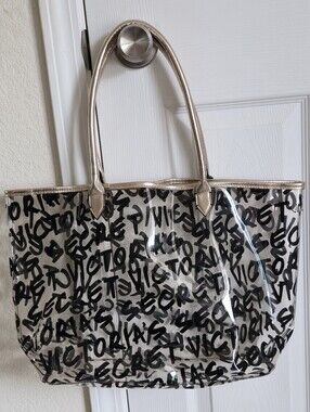 ToteVictoria's Secret Graffiti Tote Bag with metallic handles/trim